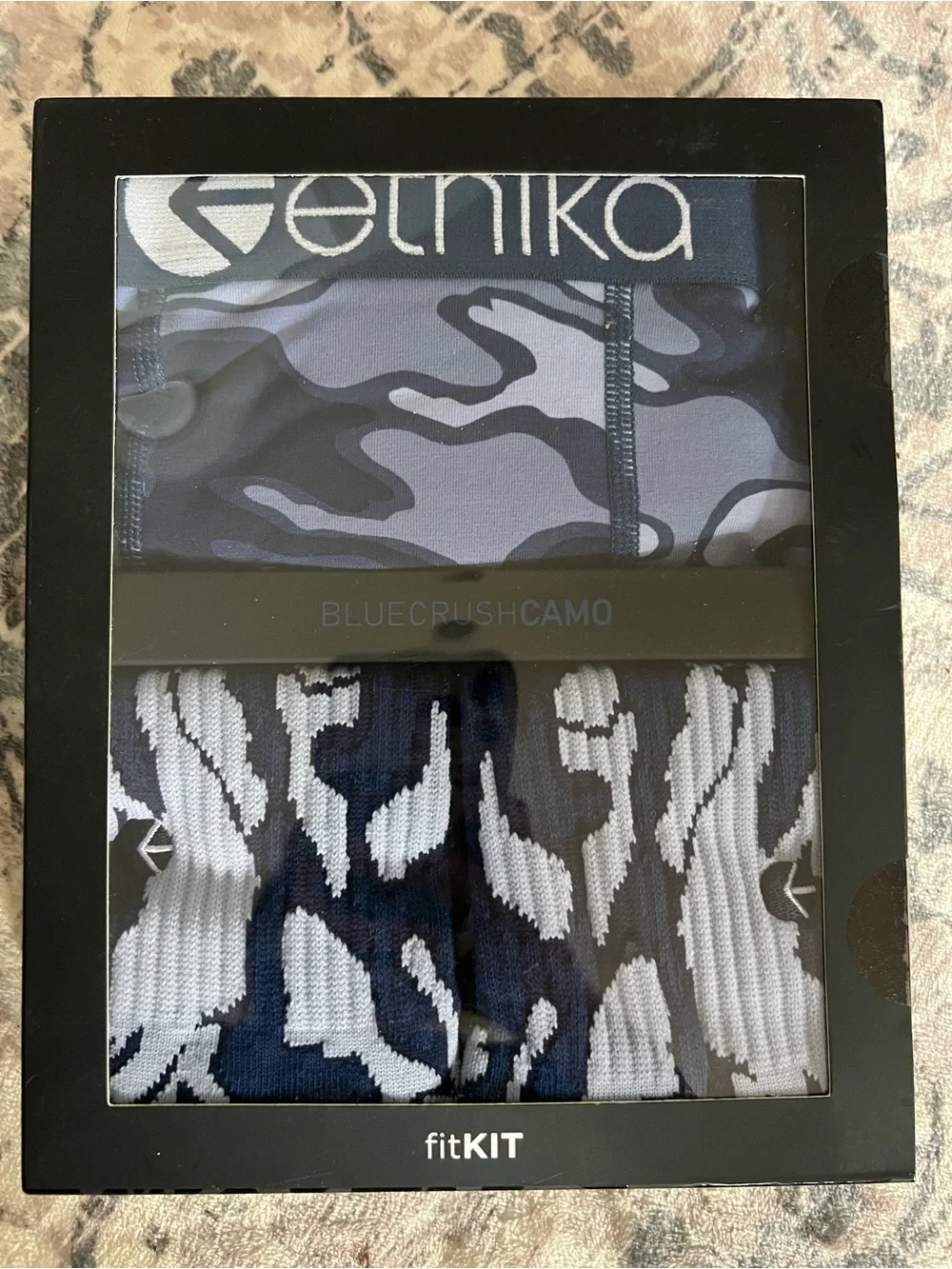 ethika Blue Crush Camo Boxer Briefs and socks set- navy